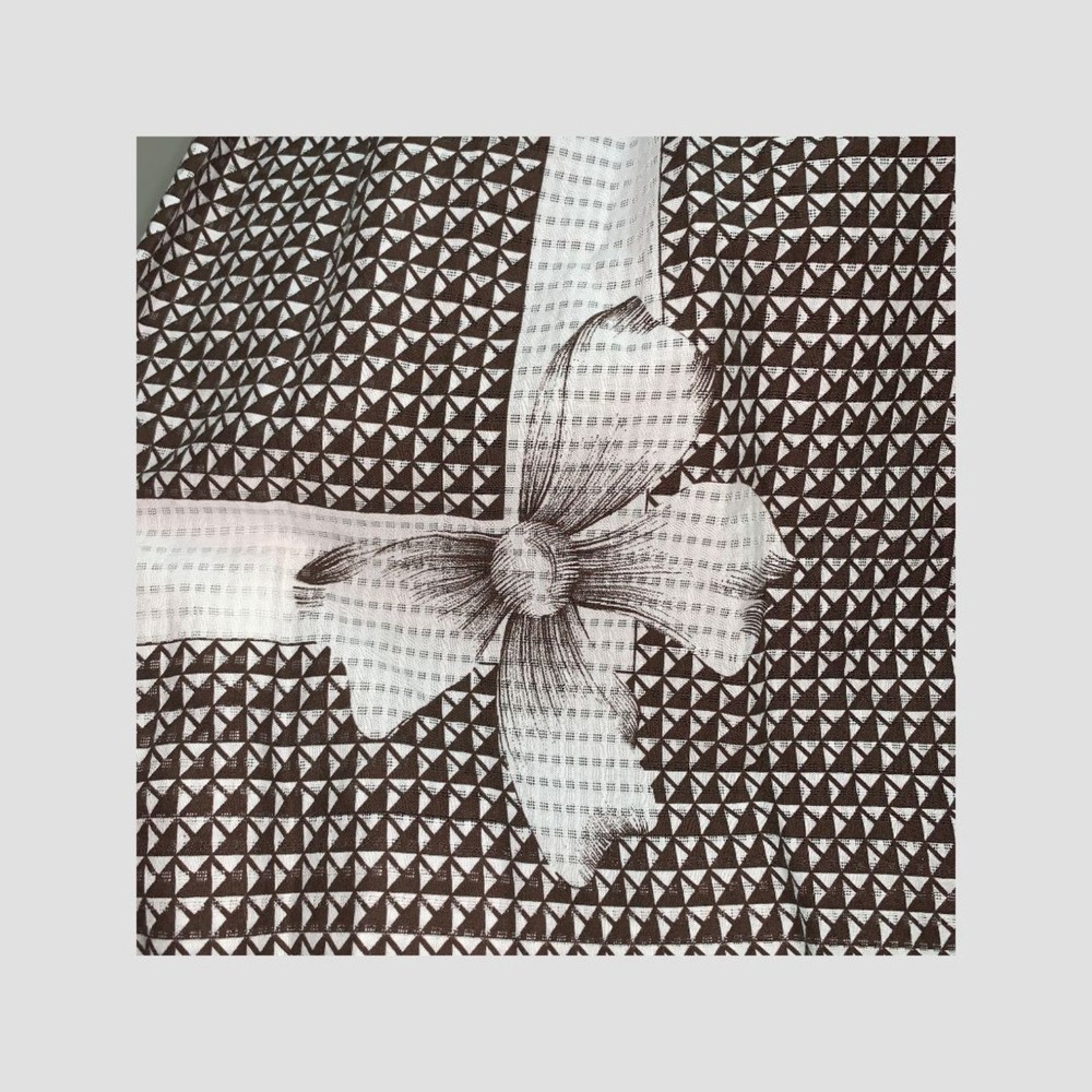 Anthropologie Edme & Esyllte Annona Brown White Bow pattern size 0 - Picture 4 of 11